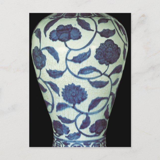 Stor blå och vit vas, Jaijing Period Vykort (Framsida)