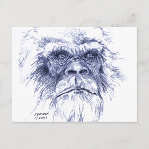 Stor Blå Sasquatch Vykort