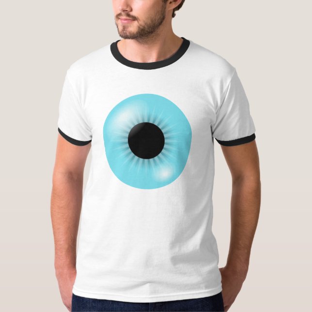 Stor blåttögonglobt-skjorta tee shirt (Framsida)