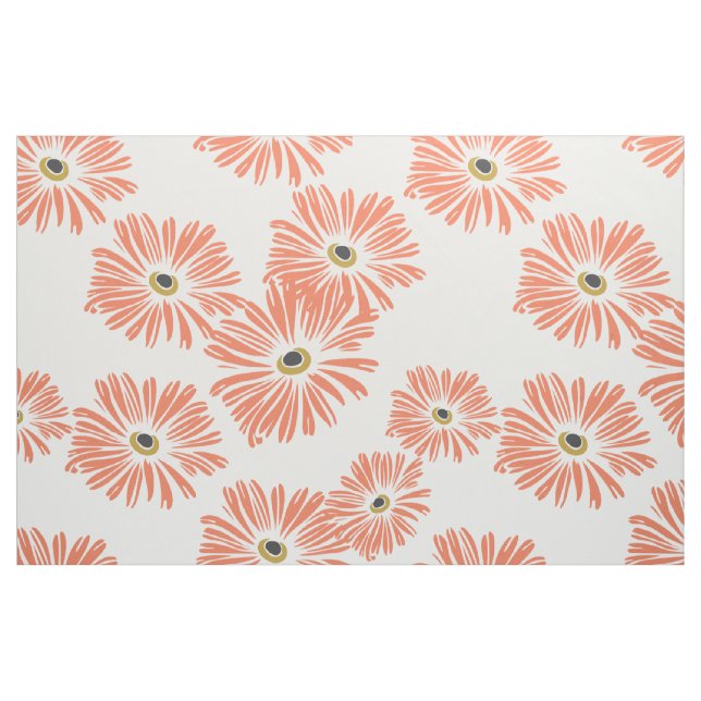 Stor blom- röd tygvallmo tyg (Fat Quarter)