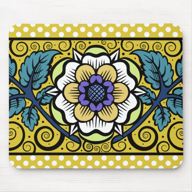 Stor blomma för sommarPrimrose - gula Mousepad Musmatta (Framsidan)