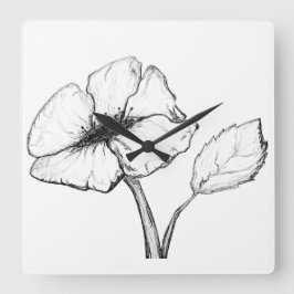 Stor blomma lång stjälk skuren och skissad fyrkantig klocka