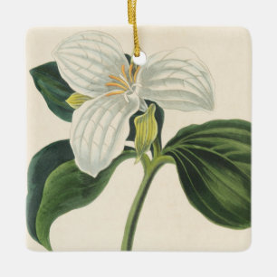 Stor blommig Trillium Julgransprydnad Keramik