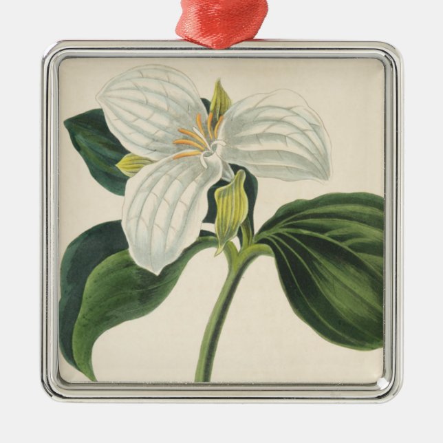 Stor blommig Trillium Julgransprydnad Metall (Framsidan)