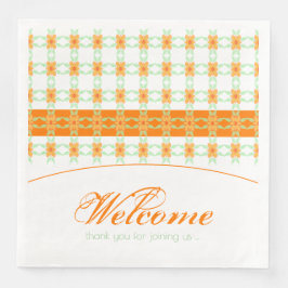 Stor Blommigt för orange Pappersservett