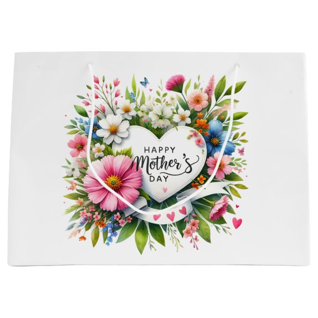 Stor Blommigt Mors dag Gift Bag (Framsidan)