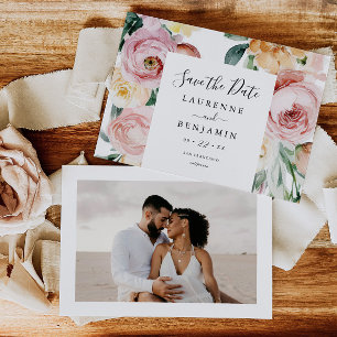 Stor Blomster Foto Spara Datum Korta Annonsering Datumet