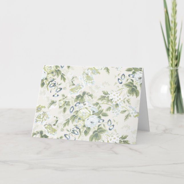 Stor blomstjälkssalvia chintz, gammal ros kort (Framsida)
