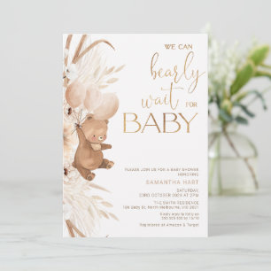Stor Boho Blommigt Barly Wait for Baby Baby Shower Inbjudningar