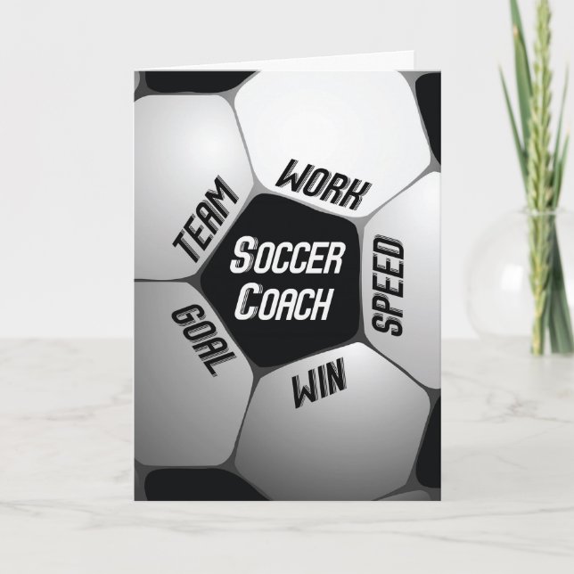 Stor boll för fotbolllagledaretack tack kort (Framsida)