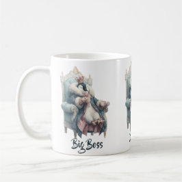 Stor Boss Vinter Pingvin Design Kaffemugg