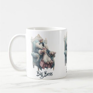 Stor Boss Vinter Pingvin Design Kaffemugg