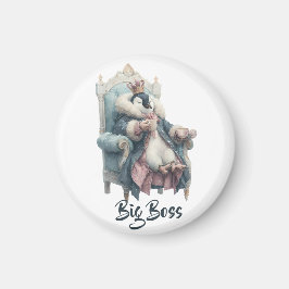 Stor Boss Vinter Pingvin Design Magnet