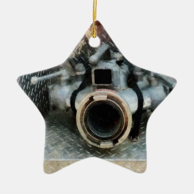 Stor brandemunstycke julgransprydnad keramik (Framsidan)