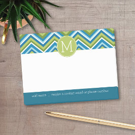 Stor Bright Chevron Mönster med Anpassningsbar Mon Post-it Block