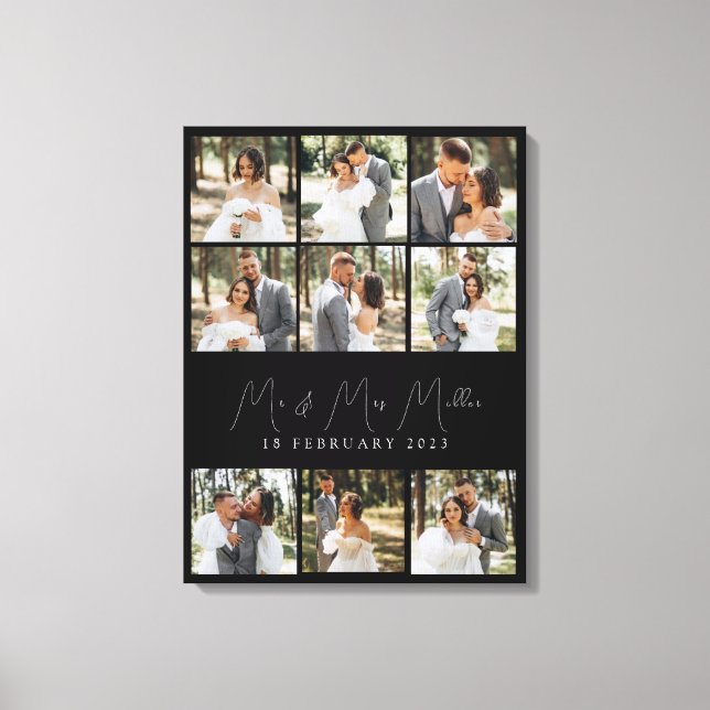 Stor Bröllop Collage Photo Canvas Gift (Framsida)