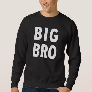 Stor Bror Enkel Svart och Vit Text Stora Brodern Lång Ärmad Tröja