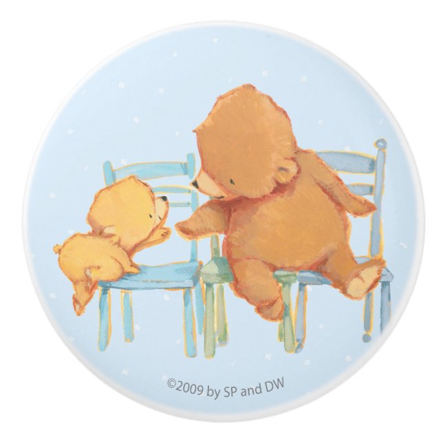 Stor brun björn för gult för björnhjälp lite knopp (Framsidan)