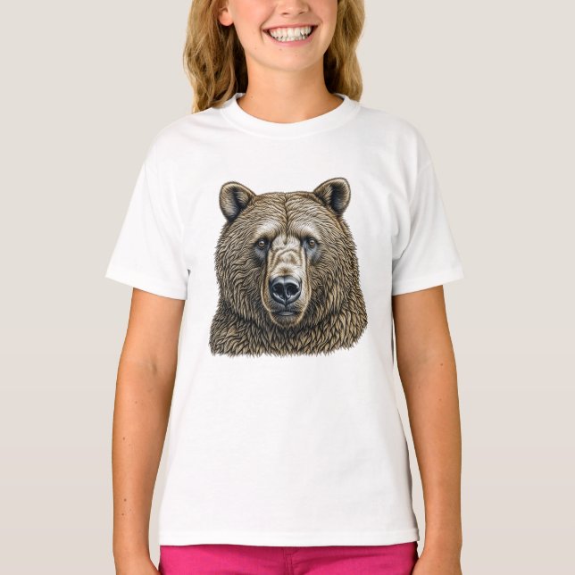 Stor Brun Björn  T Shirt (Framsida)