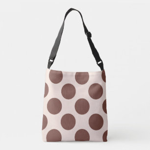 Stor brun polka dots-cirklar för rosa axelväska