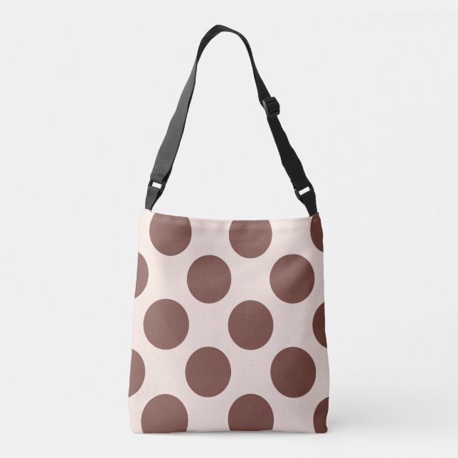 Stor brun polka dots-cirklar för rosa axelväska (Baksida)
