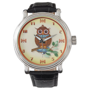 Stor brun uggla armbandsur