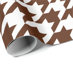 Stor brunt och vit Houndstooth Presentpapper