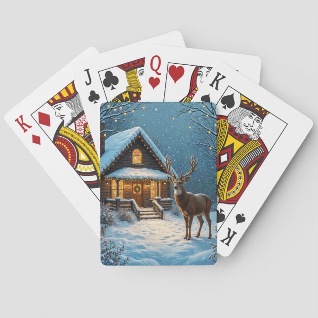 Stor Bucks snöiga julbesök Casinokort (Baksidan)