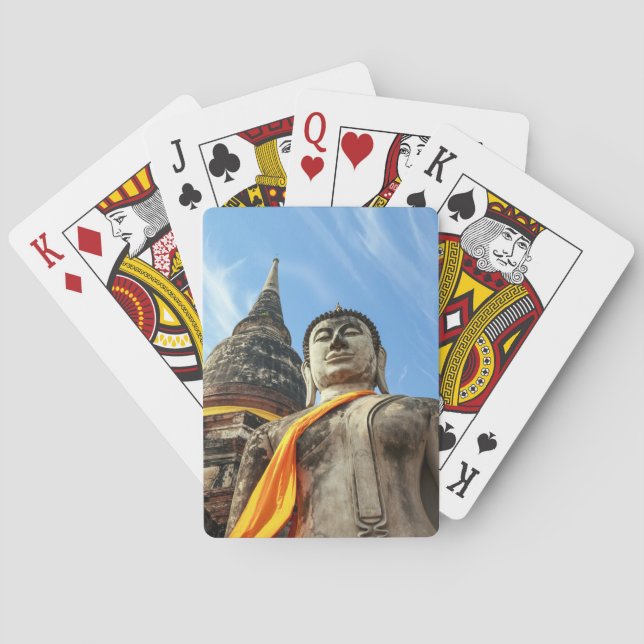Stor Buddha i Ayutthaya, Thailand Casinokort (Baksidan)