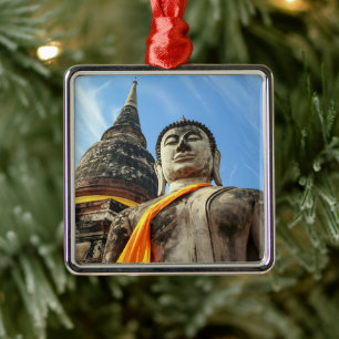 Stor Buddha i Ayutthaya, Thailand Julgransprydnad Metall