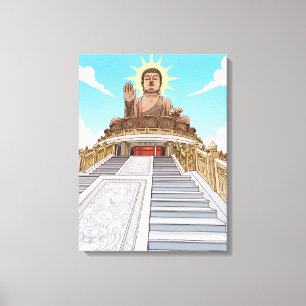 Stor Buddha-staty canvastryck