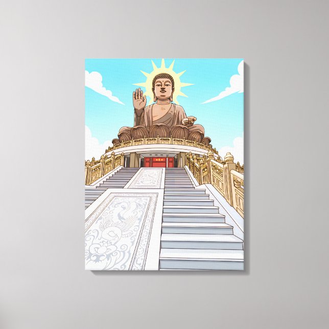 Stor Buddha-staty canvastryck (Framsida)