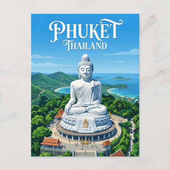 Stor Buddha Thailand Vykort (Framsida)
