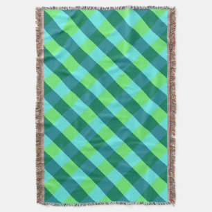 Stor Buffalo Check, aqua, teal och kalkgrön Mysfilt