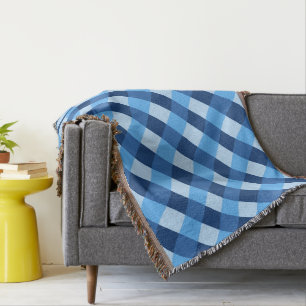 Stor Buffalo Check, nyanser av denim blue Filt