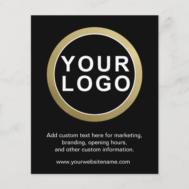 Stor Business Logotyp Promotional Black Flygblad (Framsidan)