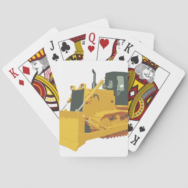 Stor byggbulldozer på spår spel kort (Baksidan)
