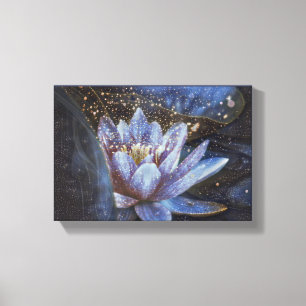 Stor Canvas-blommans gnistra av konsthög blått Canvastryck
