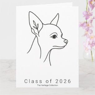 Stor Chihuahua Porträtt Examen Kort Klass 20