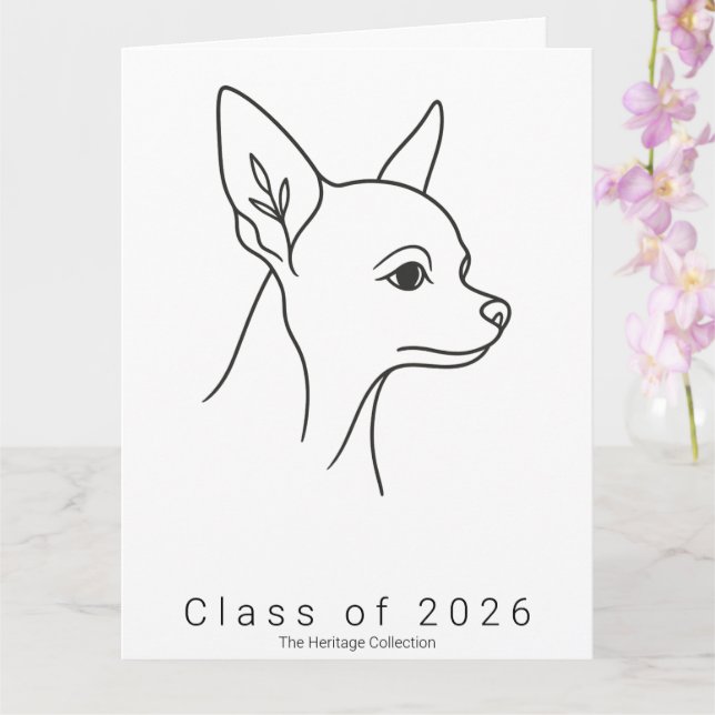 Stor Chihuahua Porträtt Examen Kort Klass 20 (Orkide)