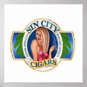 Stor cigarrkonstaffisch poster