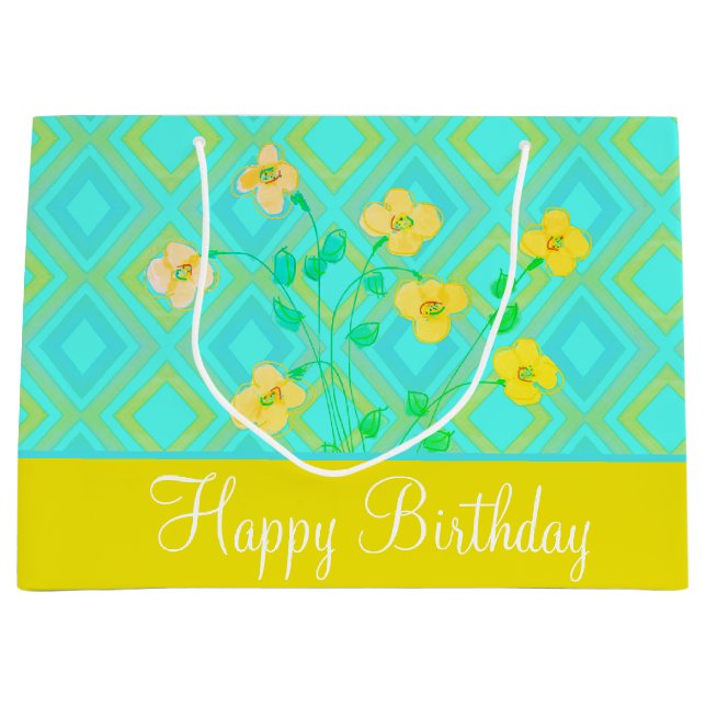 Stor citron Lime and Teal any Tillfälle Gift Bag (Framsidan)