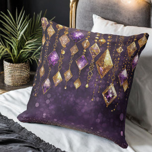 Stor Colorful Boho Gems Violet och Guld ID1035 Kudde
