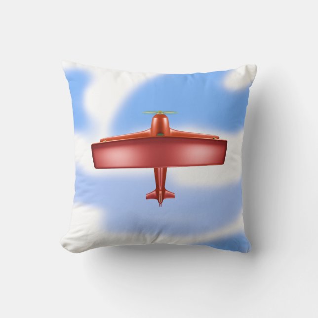 Stor Coola Adventurous Flygande Röda Flygplan Deko Kudde (Framsida)