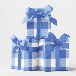 Stor Cornblomma Blue och White Gingham Presentpapper