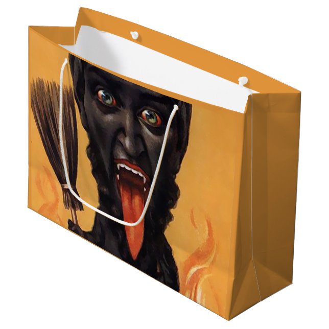 Stor Creepy Krampus Gift Bag (Framsidan Vinklad)