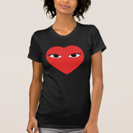 Stor Cute Red Heart med Öga T Shirt