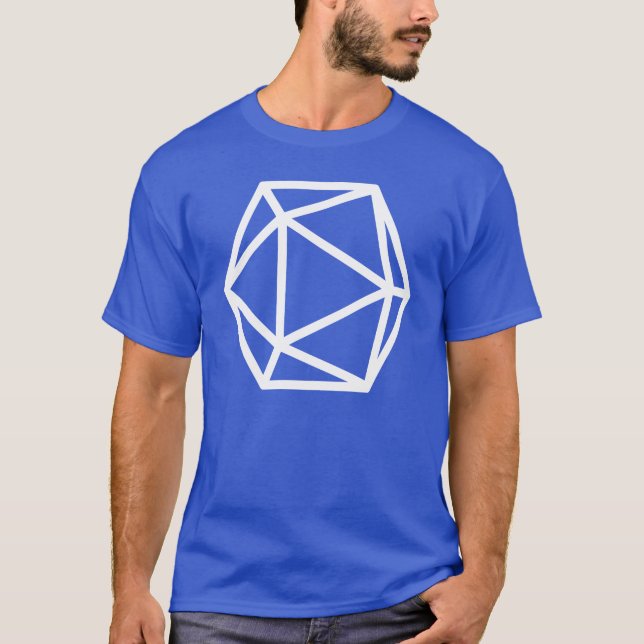 Stor D20 Isocahedron Tee Shirt (Framsida)