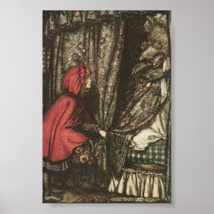 Stor dålig Varg i mormors bed Poster