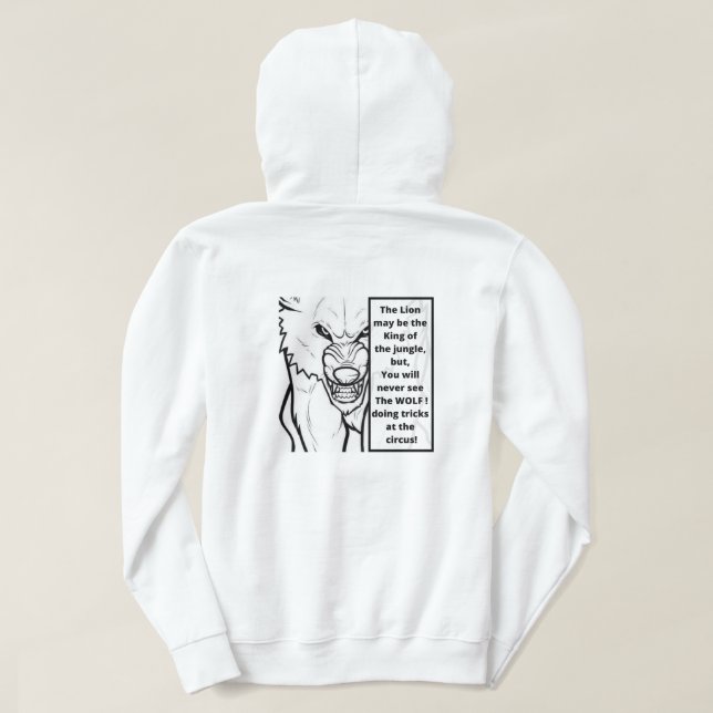 Stor, dålig Varg Motivational T-shirt Hoodie (Design baksida)